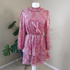 Crystal Doll - Floral Dress, Long Sleeves, Tiered Skirt  Size M